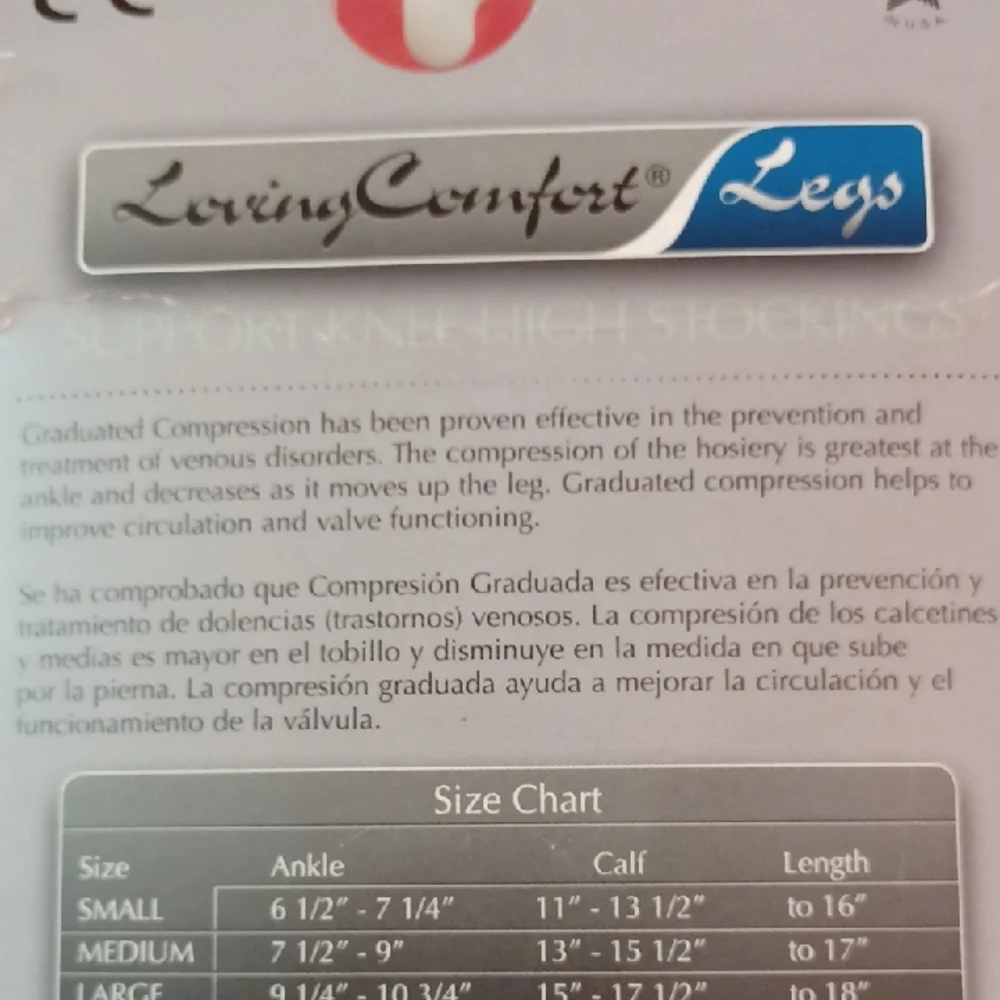 Moving Comfort Black Thigh High Stockings Beige Knee High Firm Compression